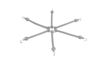 灰色橡胶蜘蛛蹦极轮胎链调节器 - 6 臂